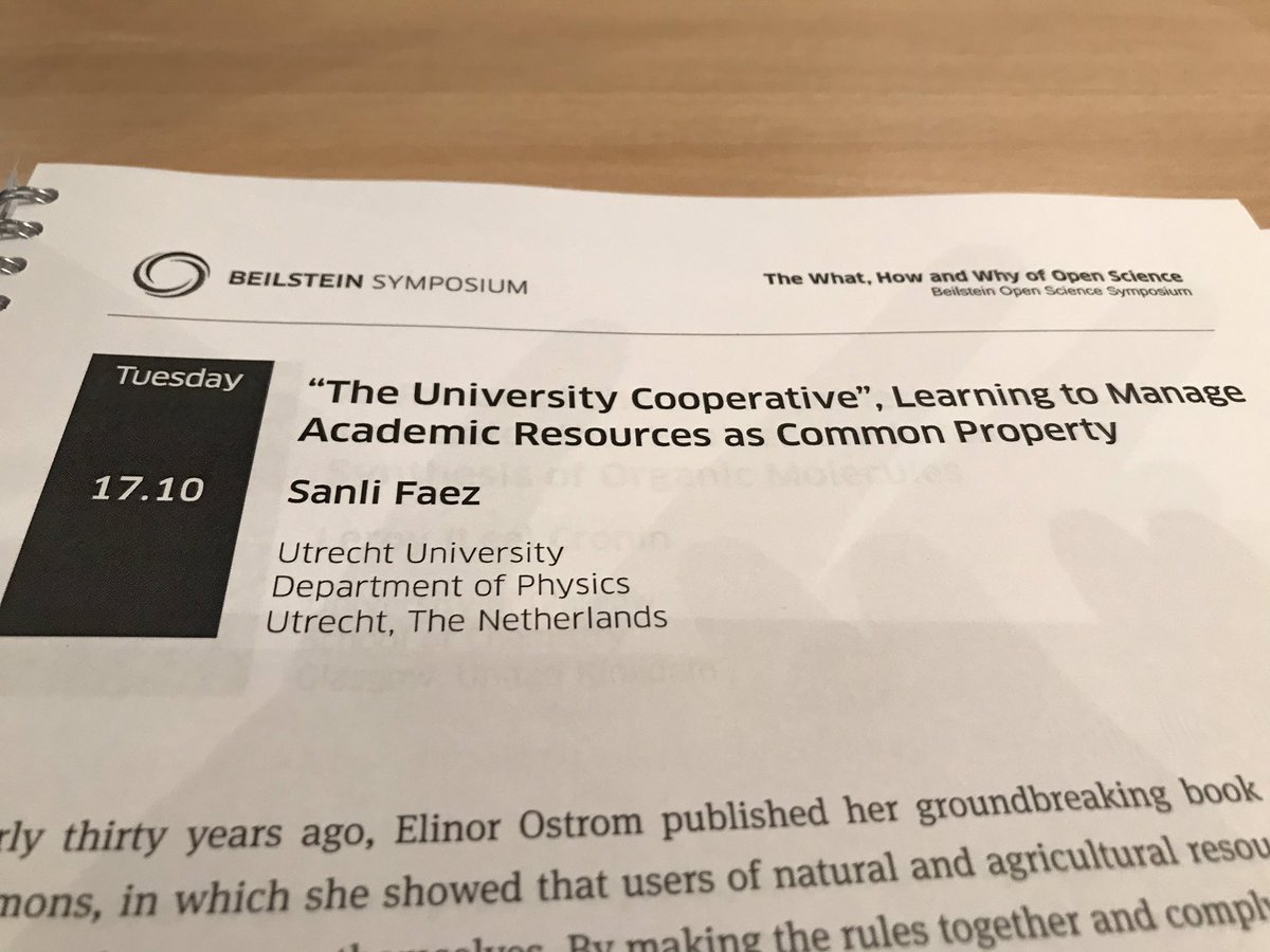 SusannaASansone's tweet image. More on the #socialengineering: @sanli presents the #knowledgecommons &amp;amp; why academic resources must be considered and looked after as common properties; but behaviour in academia often also looks like the one of a ‘drug gang’ (uh, interesting)  #BeilsteinOS2019