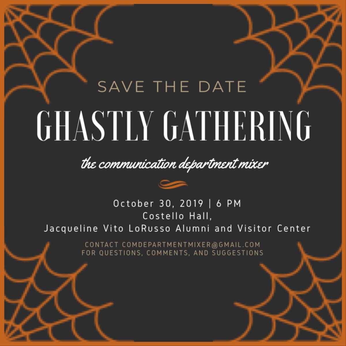buffstateprssa's tweet photo. We are happy to announce our Halloween mixer! Please let us know if you are interested in attending at comdepartmentmixer@gmail.com by Friday, October 18! https://t.co/gOhTX4IQOU