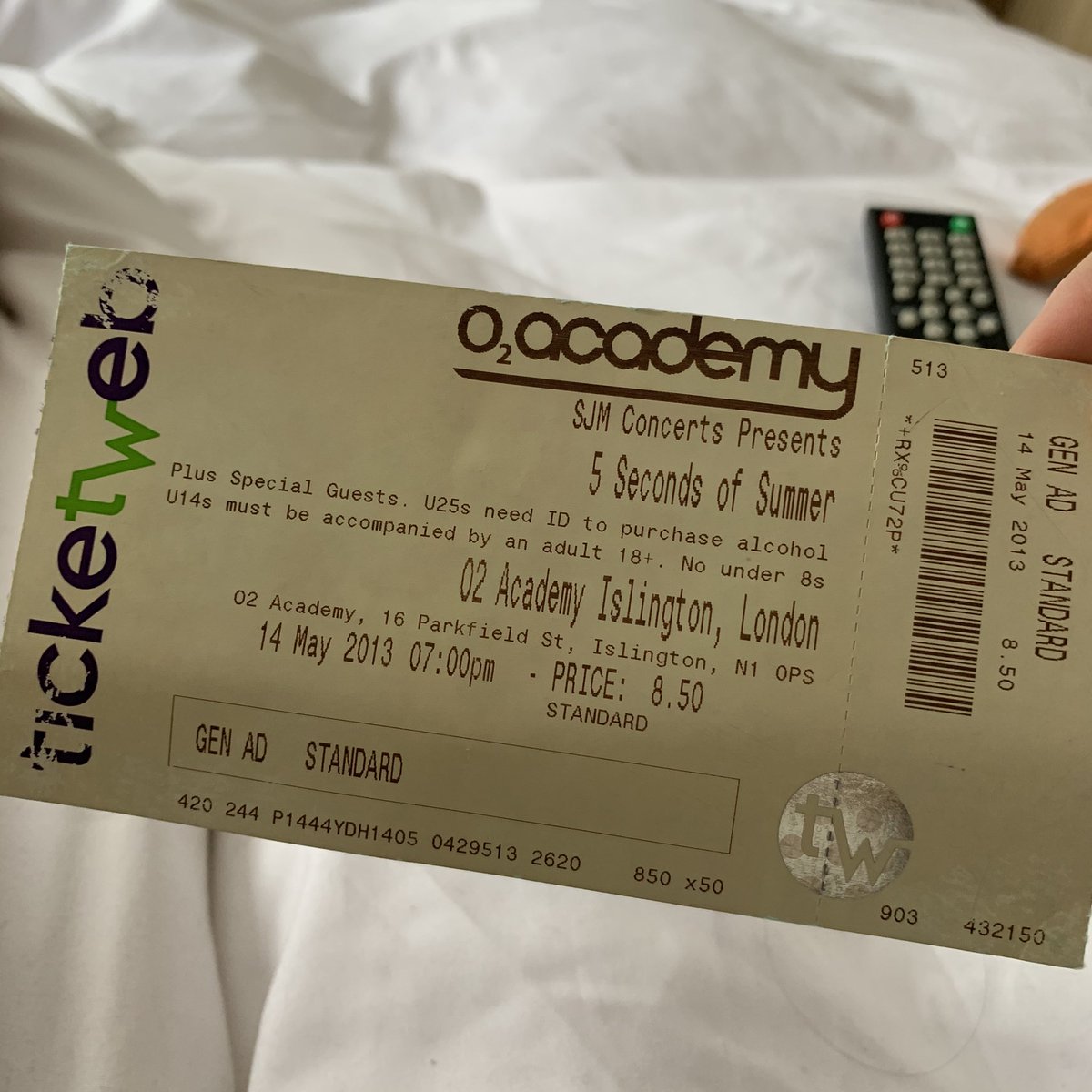 Found my ticket from my first ever headline 5sos show🥺 such a long time ago! <a href="/5SOS/">5 Seconds of Summer</a>