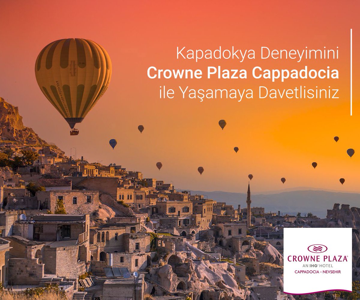 CPCappadocia's tweet photo. Kapadokya deneyimini, Crowne Plaza Cappadocia ile yaşamaya davetlisiniz.
.
.
.
#crowneplaza #crowneplazacappadocia #cappadocia #hotel #ihg #balloon https://t.co/yNo4gPf5h3
