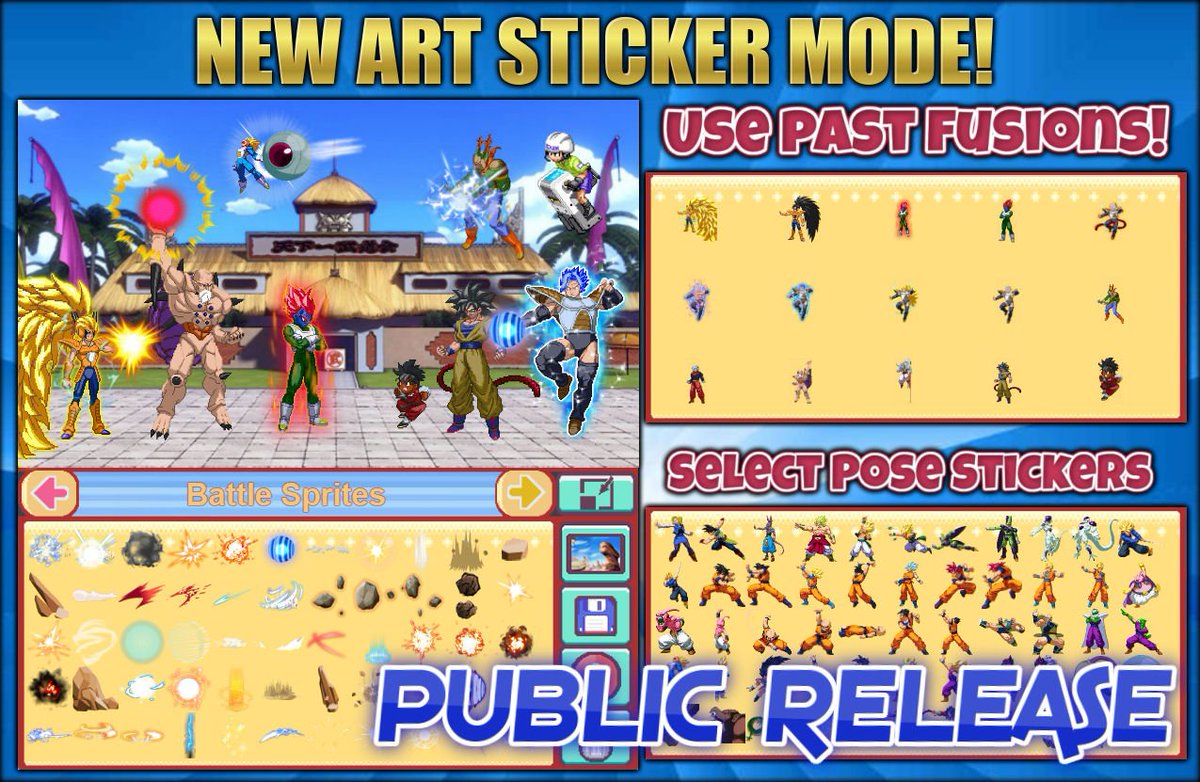 DBFGenerator's tweet photo. NEW ART MODE! - Available Oct 18th
Ki Effects, Poses, Fusion History...
Make "What if" battles and recreate moments from the series.

SUPPORT US TO GET EVEN MORE Characters, All Stickers and more--> https://t.co/wqAF3ld3vZ
See all REWARDS --> https://t.co/1UVRwC8JHU
#dbfusion https://t.co/WV1YKtMfQ8