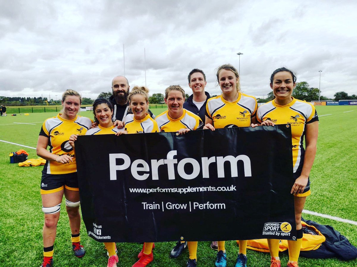 waspswomen's tweet photo. Brilliant to have @PerformSupplem1 on board for the season providing informed sport recovery nutrition 💪🏼 #gains https://t.co/waF04st606