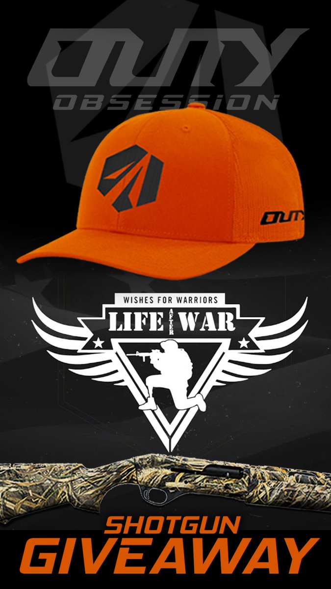ObsessionOuty's tweet photo. Twitter! We’re raising money for the Wishes 4 Warriors Foundation &amp; need your help! All profits go straight to W4W and get you entered in to WIN a SHOTGUN plus more! RT this to be entered in a drawing to win a FREE hat, first 15 RT’s will be the drawing pool. 

Spread the word!! https://t.co/P822Raj9m3