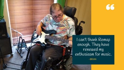 RemapUK's tweet image. Thanks to our volunteers, Brian can keep playing in his band: lght.ly/614c8pb 
#MakingThingsPossible #CharityTuesday