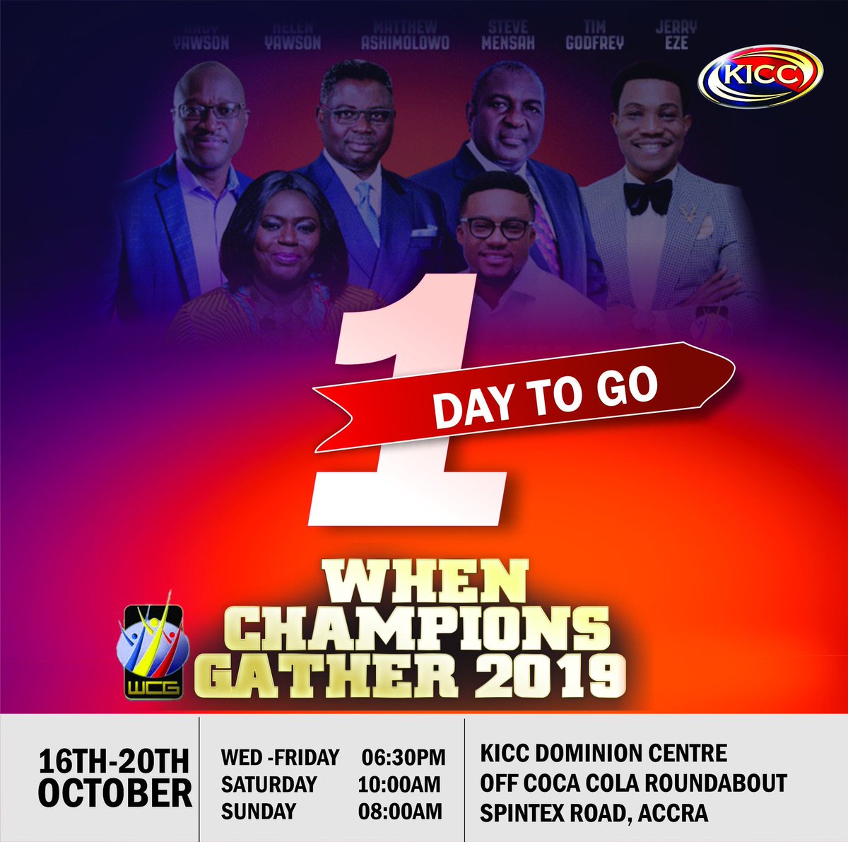 Royals_Ghana's tweet photo. Tomorrow is the day!! Join us @kiccghana for "When Champions Gather 2019".
#WCG19 https://t.co/VdIxzdzU5B