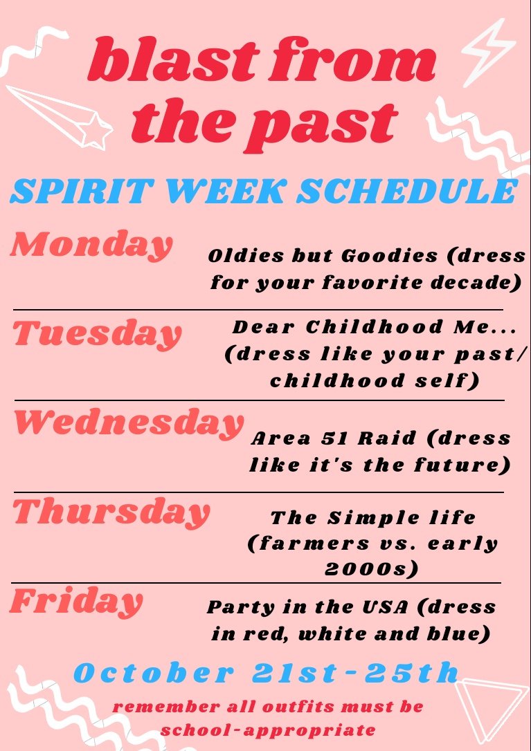 ⚠️⚠️⚠️ HERE'S THE HOMECOMING SPIRIT WEEK 🤩🤩🤩