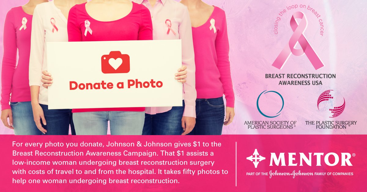 ASPS_Members's tweet image. ASPS is happy to renew its partnership with @DonateAPhoto to help breast cancer survivors have access to reconstructive surgery. We encourage everyone to #DonateAPhoto and help women undergoing breast reconstruction. ow.ly/ZZGk30pESr9 #BreastReconDay #BRADay #PlasticSurgery