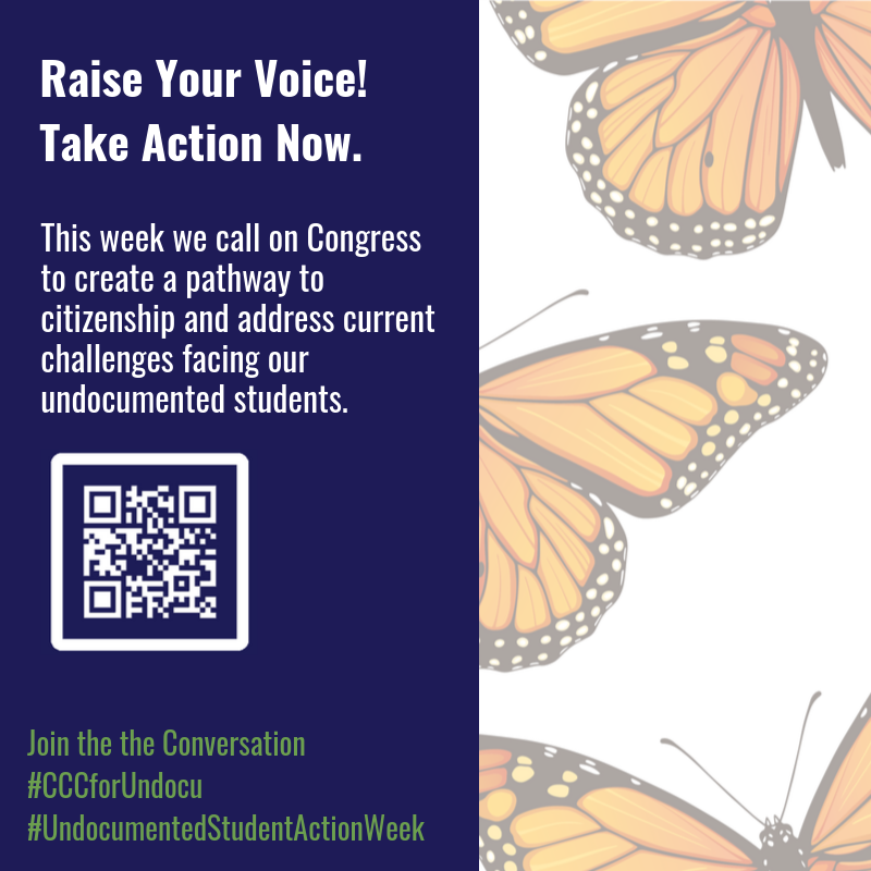 SantaAnaCollege's tweet photo. Express yourself and pledge your support for #undocumentedstudents TODAY, 12-1:30PM, at the Amphitheater. Or Join @SantaAnaCollege for another event during #UndocumentedStudentActionWeek, Oct. 14-18! Events list at https://t.co/YuFHRr5AsW https://t.co/6Vtq8Y8A4Y