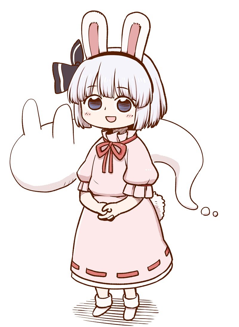 konpaku youmu ,konpaku youmu (ghost) 1girl animal ears rabbit ears solo rabbit tail short hair black hairband  illustration images