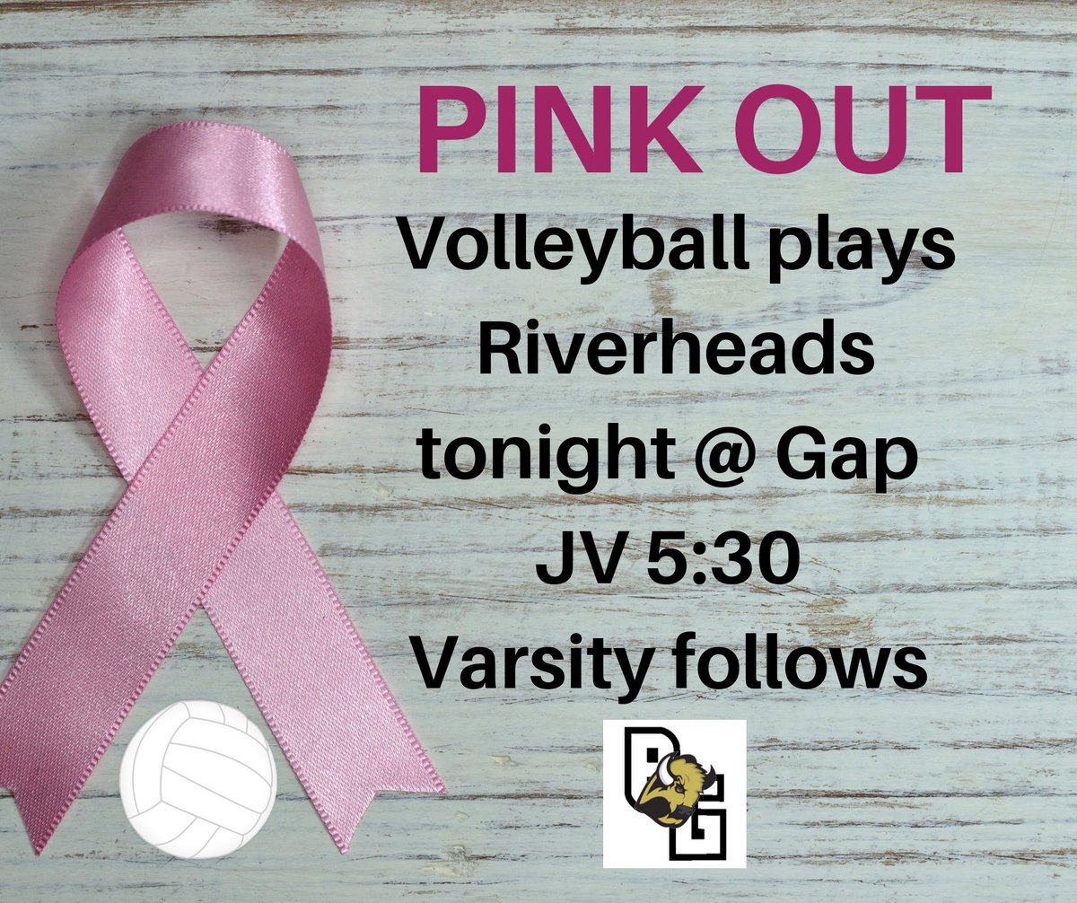 Game Day! PINK OUT 💗💕🏐 Volleyball is home tonight vs Riverheads - 👀 you there 🙌