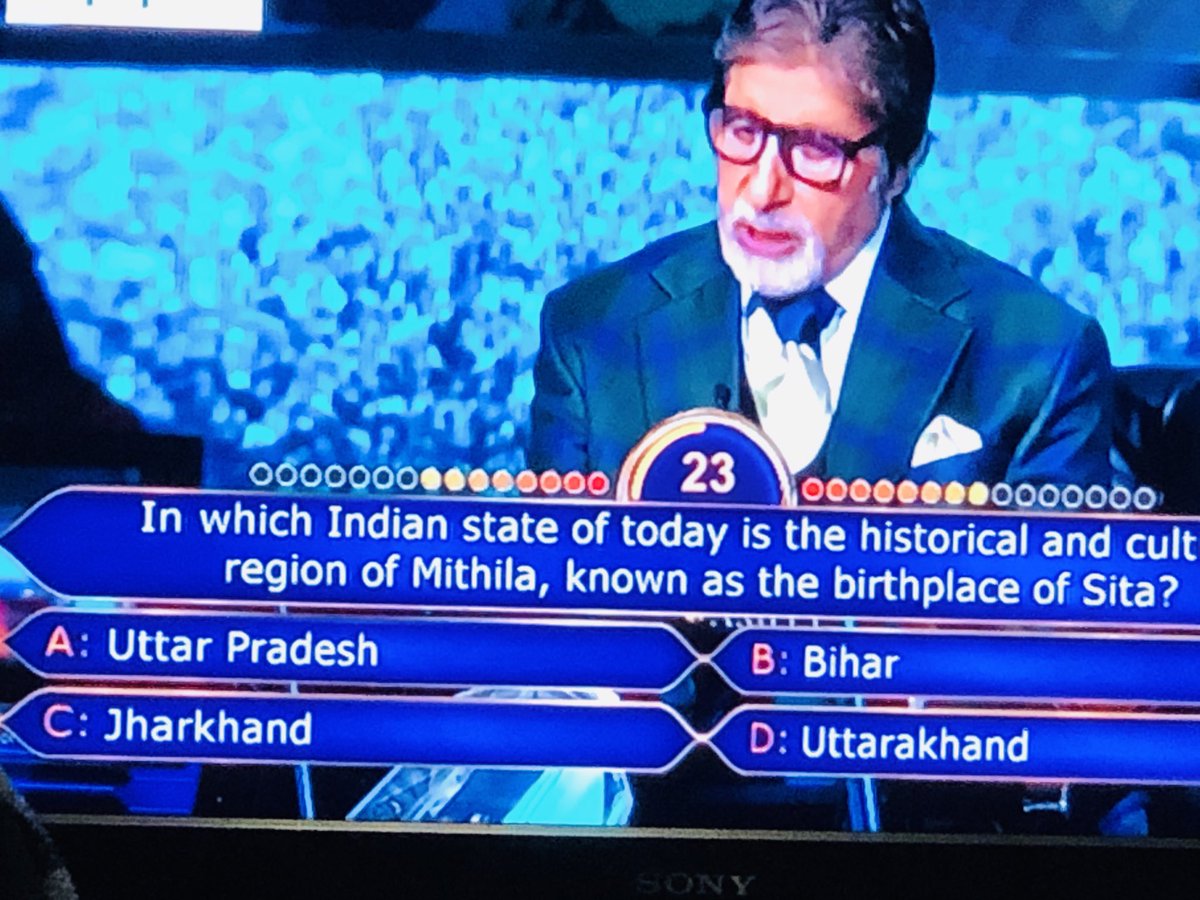 Drsudhamshu's tweet photo. Wrong question in KBC. For your kind information, @SrBachchan Sita was born in Nepal. https://t.co/Ati9W9iv7b