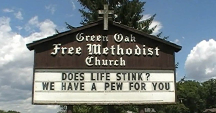 crowdermusic's tweet photo. I hope they have air fresheners too #churchsigns https://t.co/N1iNxs5aQu