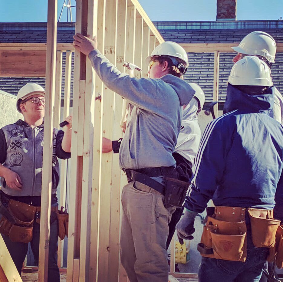 Students from CPI working hard on House 103. <a href="/CPI_GI/">Academy of Technical Sciences</a> <a href="/mrbrettforsman/">Brett Forsman</a> #CPIbuilds #HabitatGI103