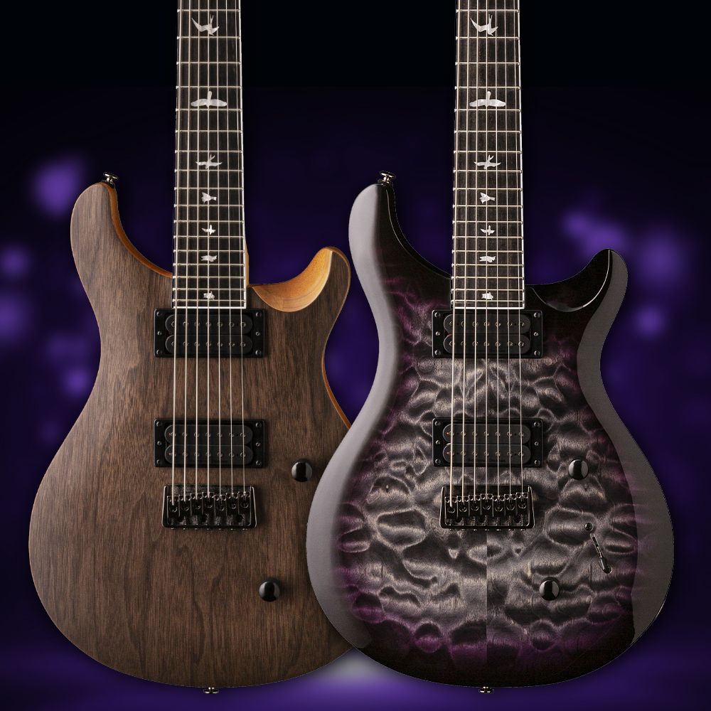 Just announced - PRS SE <a href="/MarkPeriphery/">Mark Holcomb</a> SVN 7-String! Available in either the classic quilted maple Holcomb Burst or an all-new walnut Natural Satin finish 😍
Pre-order now 👉 buff.ly/32j30MW