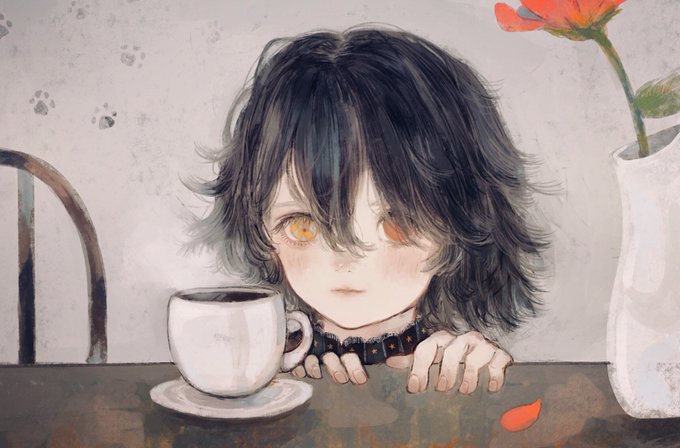「coffee yellow eyes」 illustration images(Oldest)