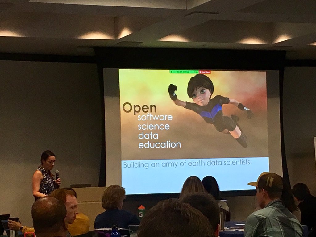 brunj7's tweet image. .@LeahAWasser telling us all about the #opendatascience superpowers for earth data scientists #NEONsummit2019