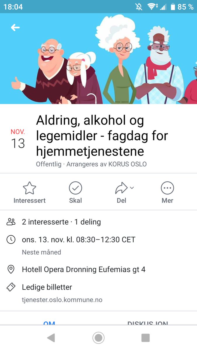 Aldring, alkohol og legemidler - fagdag for hjemmetjenestene. Slike fagdager burde alle hjemmetjenester hatt tilgang til. Flott tiltak! <a href="/KorusOslo/">KORUS Oslo</a> facebook.com/events/1249977…