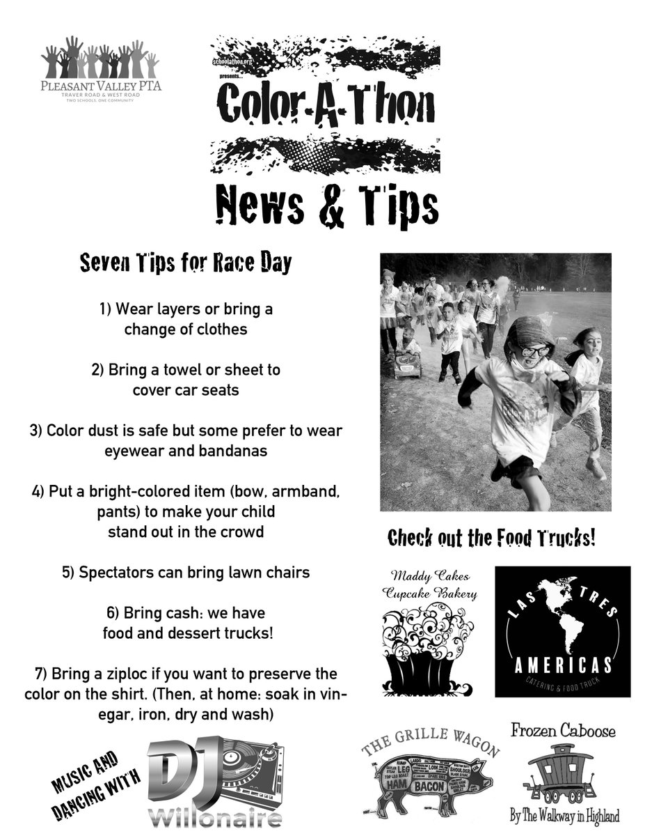 ValleyPTA's tweet photo. Final countdown...3 more days until we get to color blast our @c_conrad14 & @HOgborn @westroadschool ππ Here are some Color-A-Thon Reminders! Fri 10/18! Get your Race Face on!!! #colorathon #traverwestpride #letsgetmessy https://t.co/GAPldStB4J