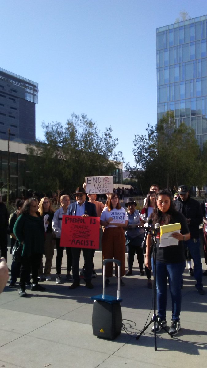 stoplapdspying's tweet photo. "By turning our lives into data points that are fed into an algorithm, LAPD claims they are using data that is neutral, but we know no policing is neutral." Jamie Garcia, Stop LAPD Spying Coalition #DontDatafyMe #MyStoryIsNotYourData #NoPredpol https://t.co/GnSwg0SD6M