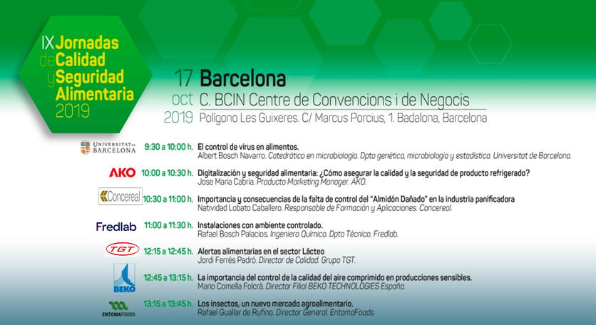 AnalizaCalidadM's tweet photo. No te pierdas el 17 de Octubre en Barcelona la Jornada de Calidad y Seguridad Alimentaria sobre "Novedades tecnológicas en la Industria 4.0"
Contaremos con @BEKO_es @Concereal #Fredlab @UniBarcelona #AKO #Entomafoods #GrupoTGT
⏰9:00
🏫 C. BCIN
#JornadasAnaliza https://t.co/tz0VYNk20P