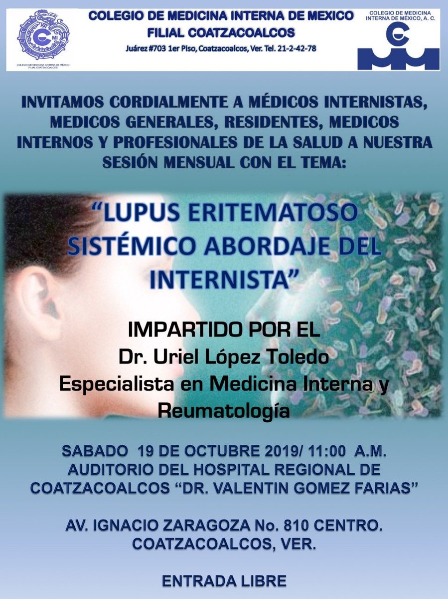 cmimcoatza's tweet photo. Se les invita a la sesión mensual correspondiente al mes de octubre, este sábado 19 a las 11:00 am en el Auditorio del Hospital Regional de Coatzacoalcos. No faltes, Estrada libre! https://t.co/gjK6h77Oe4