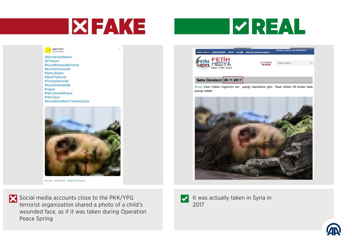 abdullahciftcib's tweet photo. Pro-terrorist accounts post fake social media content about #OperationPeaceSpring https://t.co/cG2B5xJRLO