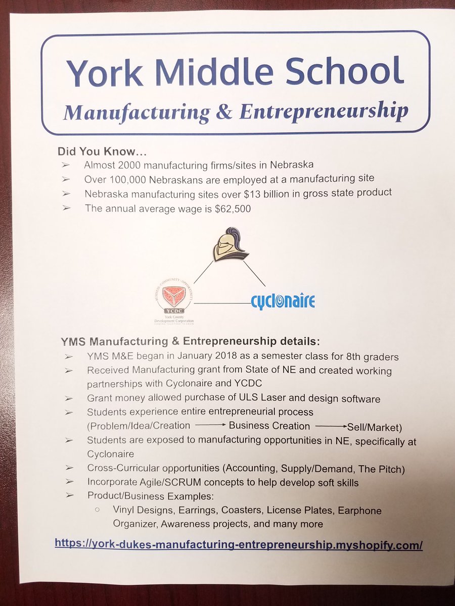 JimHoffmann23's tweet photo. Great to have Stephen Sautter give the York Sunrise #Sertoma program. York Middle School has an awesome manufacturing and entrepreneurship class that he leads with @FikeKelly. #yorkdukes #bestMSinNe @YmsDukes https://t.co/MkTZCGLuhs