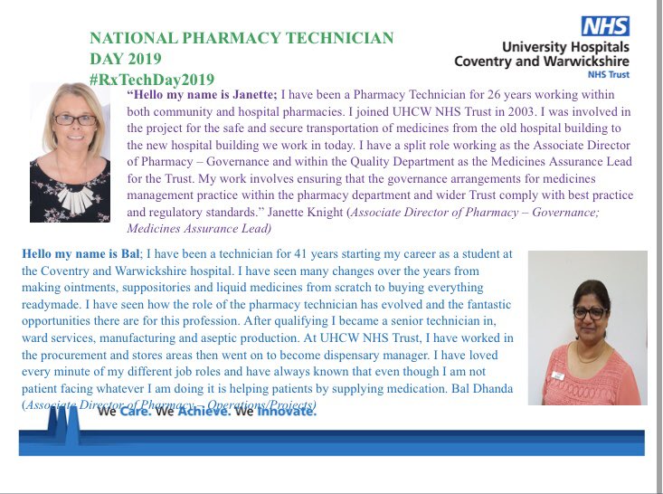 UHCW_Pharmacy's tweet photo. #RxTechDay #RxTech2019 #PharmacyTechnicians #leadership https://t.co/OWNSoB3ZAd