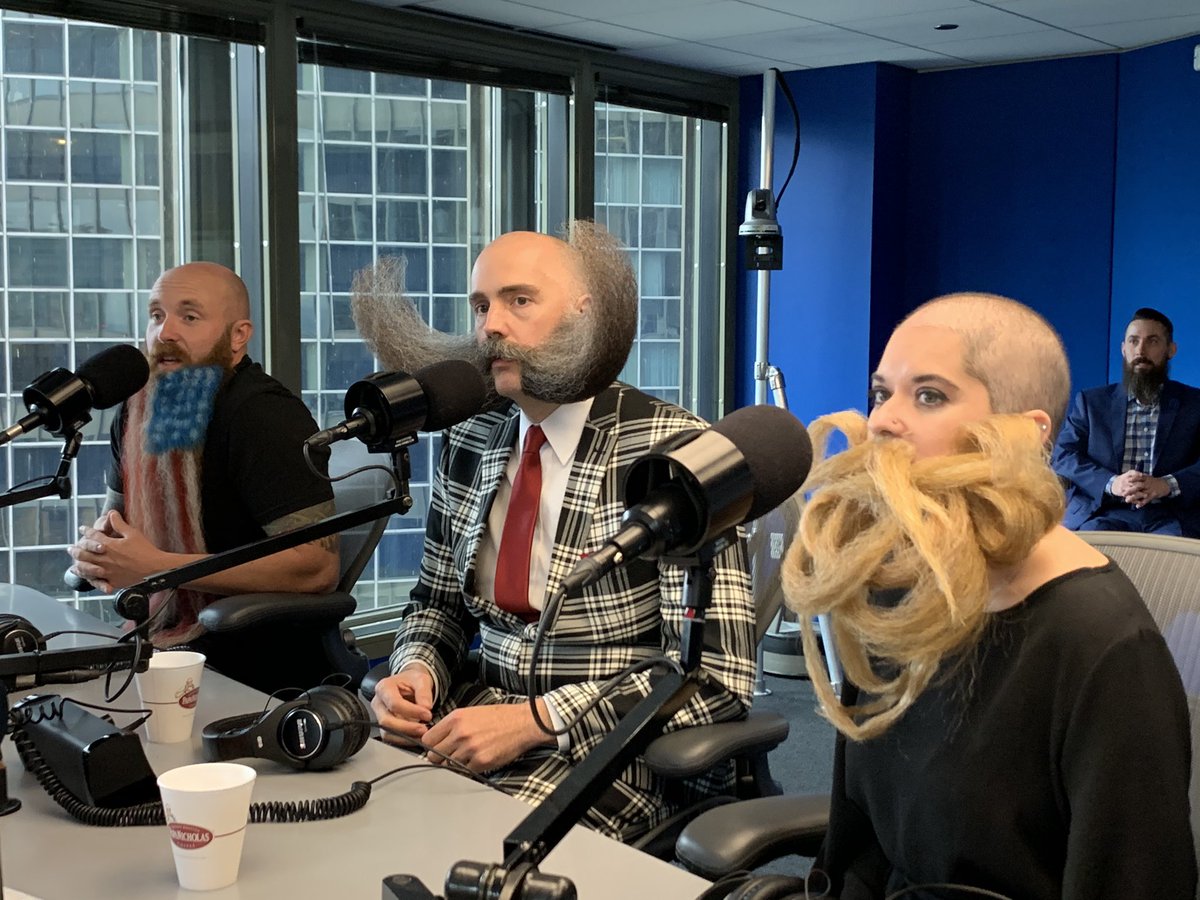 Bill and Wendy (@billwendyshow) on Twitter photo The National Beard and Moustache Championships <a href="/beardchampsusa/">Beard Champs USA</a> is taking place in November, but we’ve got beard competitors MJ Johnson, Natali Johnson & Garry Faulkner in-studio with us right now <a href="/WGNRadio/">WGN Radio 720</a>! Wow. Wow. 🤩 👨‍🦰🧔 The National Beard and Moustache Championships <a href="/beardchampsusa/">Beard Champs USA</a> is taking place in November, but we’ve got beard competitors MJ Johnson, Natali Johnson & Garry Faulkner in-studio with us right now <a href="/WGNRadio/">WGN Radio 720</a>! Wow. Wow. 🤩 👨‍🦰🧔