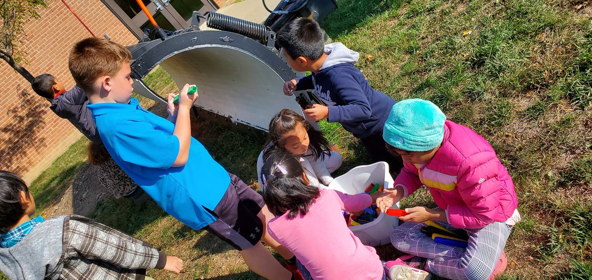MrsRamsey_HWES's tweet photo. Using all #6HabitsofThinkers first thing this morning! Finding the perimeter of the plow to "report data" back to @DublinOhio. Discovering efficient and accurate methods! Group by 5s and 10s! Thanks @math_MrsB  for the idea! #PaintThePlowPBL #theDublinDifference https://t.co/ENykZem9ip