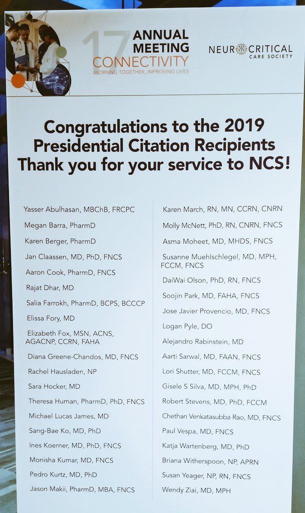 Eljim (@etnccrx) on Twitter photo Congratulations to our 2019 NCS Presidential Citation Award pharmacist recipients - Megan Barra, <a href="/karenccrx/">Karen Berger</a>, Aaron Cook, <a href="/salia_farrokh/">Salia Farrokh, PharmD, BCCCP, FNCS</a>, Theresa Human, & <a href="/NeuroICUPharmD/">Jason</a>!
#NCS2019
#NCSPharmacy
<a href="/neurocritical/">Neurocritical Care Society</a> Congratulations to our 2019 NCS Presidential Citation Award pharmacist recipients - Megan Barra, <a href="/karenccrx/">Karen Berger</a>, Aaron Cook, <a href="/salia_farrokh/">Salia Farrokh, PharmD, BCCCP, FNCS</a>, Theresa Human, & <a href="/NeuroICUPharmD/">Jason</a>!
#NCS2019
#NCSPharmacy
<a href="/neurocritical/">Neurocritical Care Society</a>