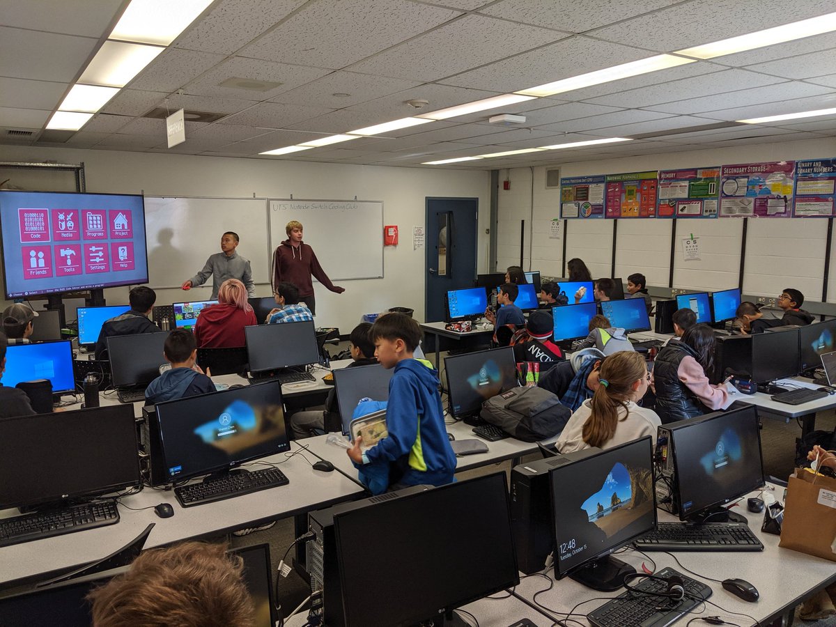 The @utschools Nintendo Switch @FUZEArena Coding Club started today! Students will learn to program games using the Fuze app and create online tutorials and resources for this new coding language that is a mix between Python and Basic. Easy to learn and powerful.