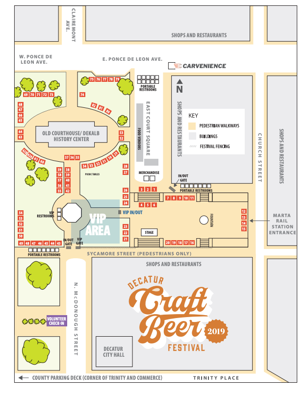 Here's a map of the venue so you can start planning!
Still need tickets? Go here  👉 bit.ly/34AWlzp
#decaturbeerfest #decaturga #map #plan #cheers