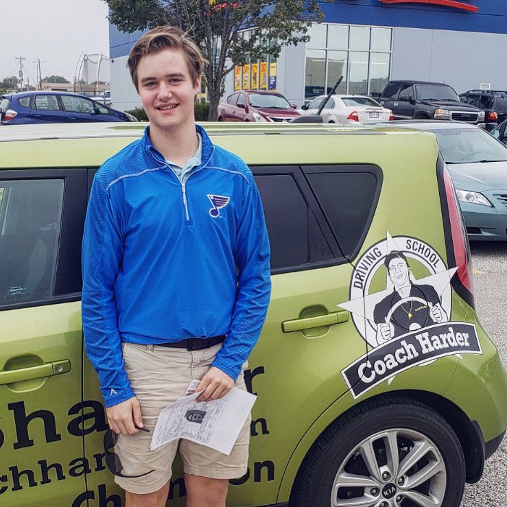 Nolan passed his driving exam today while repping the <a href="/stlouisblues/">St. Louis Blues</a> 🏒 Congrats, Nolan! We enjoyed having you drive with us. Thanks for choosing CHDS!
_
Interested in taking our driving courses? Give us a call! 📞 314-222-3938 | M-F 9AM-5PM
#drivelikeachampion #choosecoachharder