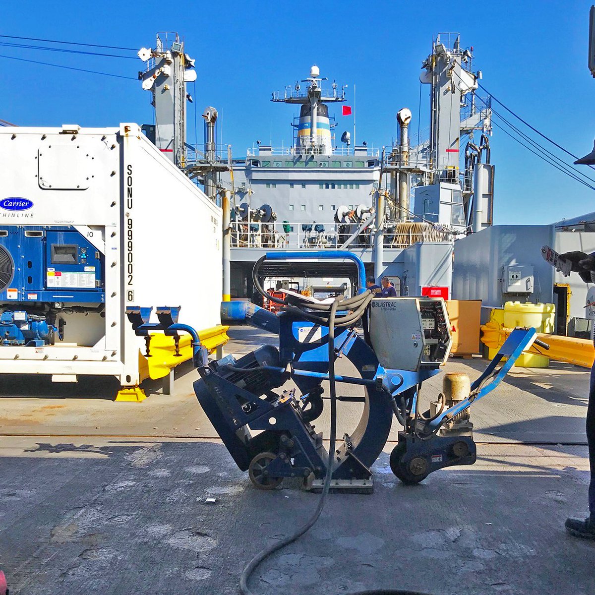 Blastrac Shotblasters aboard the USNS Henry J Kaiser Navy ship in California! 
#blastrac #navy #shotblast #floorprep #surfaceprep
