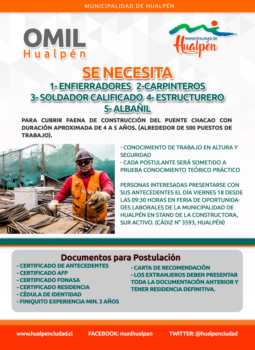 Uzivatel Municipalidad De Hualpen Na Twitteru Mas Oferta Laboral Mas Informacion En La Feria Laboral De La Municipalidad De Hualpen Este Viernes 18 Desde Las 09 30 Horas En Suractivo Centro De Eventos