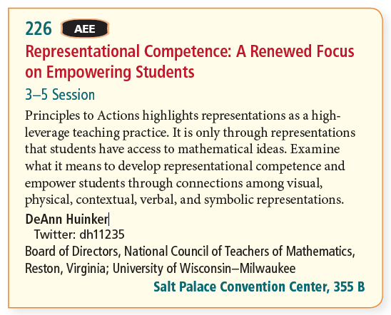 dh11235's tweet photo. If you are interested in learning more about developing Representational Competence, join me in Salt Lake City at the NCTM Regional Conference! #nctmslc19 @nctm https://t.co/JGyoylMefH