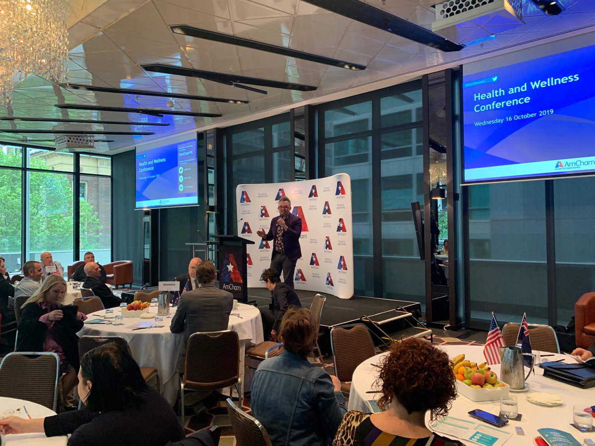 AmChamAU's tweet image. What a great start to our Health and Wellness Conference! @bryceives kicks things off as we start conversations on a #healthyworkplace and a #multigenerationalworkforce #AmChamVic