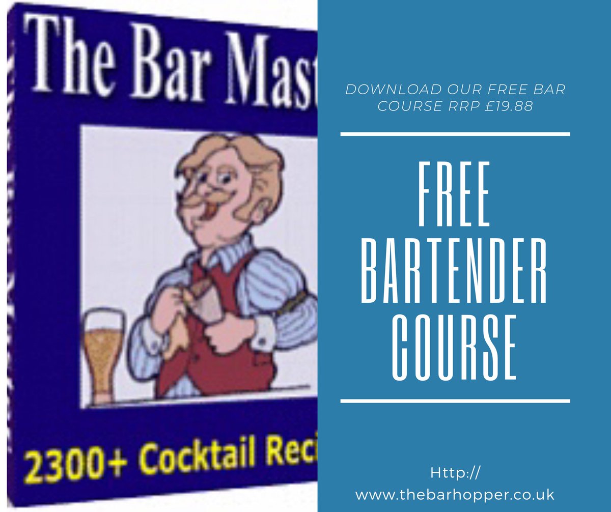 Download my free bartender hints and tips course. Become an expert bartender for your next party and impress your guests with over 2300 cocktail recipes. First 50 downloads free.

Visit bit.ly/thebarhopper for the download
