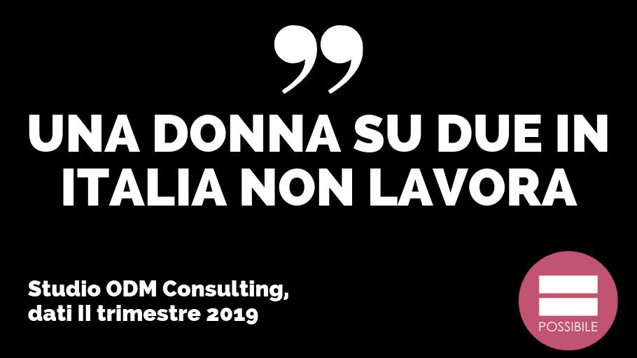 Quando stamattina è uscita questa notizia, sul <a href="/Corriere/">Corriere della Sera</a>, mi aspettavo che ne parlassero tutti.
Invece niente. Eppure lo studio dell'@ODMConsulting è sconfortante: in #Italia lavora solo una #donna su due, peggio di noi solo la Grecia. E chi lavora guadagna meno: il 7,8% in meno.
