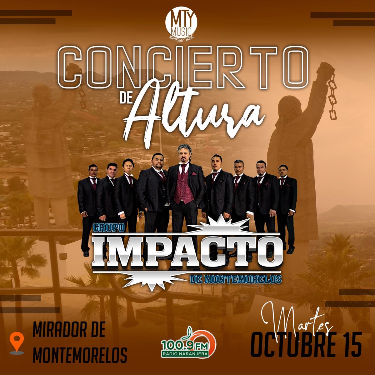 Hoy es el día, #Montemorelos nos vemos en este concierto de altura y Homeaje a quien fuera nuestro líder y vocalista Felipe de Jesús Martinez C. (+),  <a href="/RadioNaranjera/">Radio Naranjera</a> 
#ImpactodeMontemorelos #MonterreyMusic