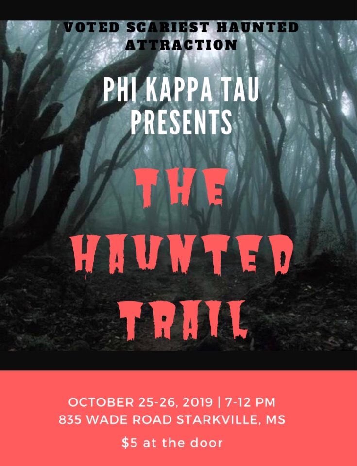 Come out to our haunted trail! Bring all your friends and family for a great time! Tickets are $5 and can be purchased from any phi tau or at the door. All proceeds benefit Seriousfun children’s network camps!