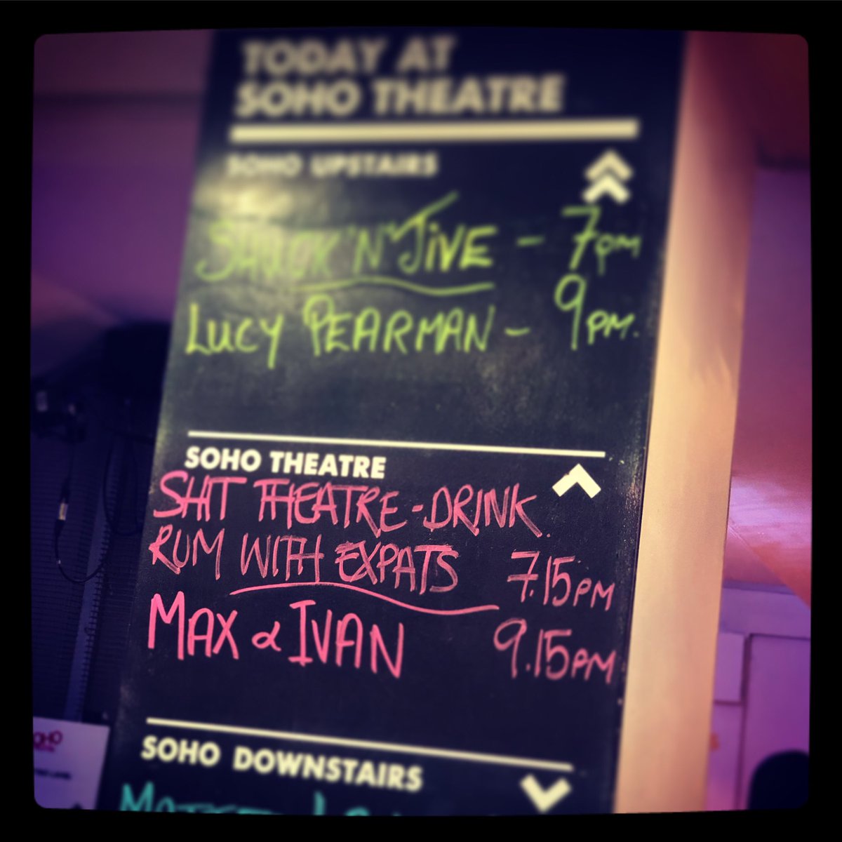 johnmcannon's tweet photo. is going to #DrinkRumWithExpats @sohotheatre facilitated by @shittheatre @edfringe #edfringe catch-up https://t.co/q7iKeXRkmn