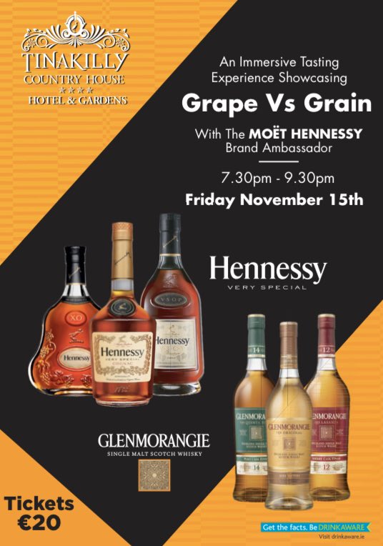 Event alert <a href="/TinakillyHouse/">Tinakilly House</a> 🍇 🌾 #Grape #Grain #Moet #Hennessey #TastingEvent #TinakillyHouse