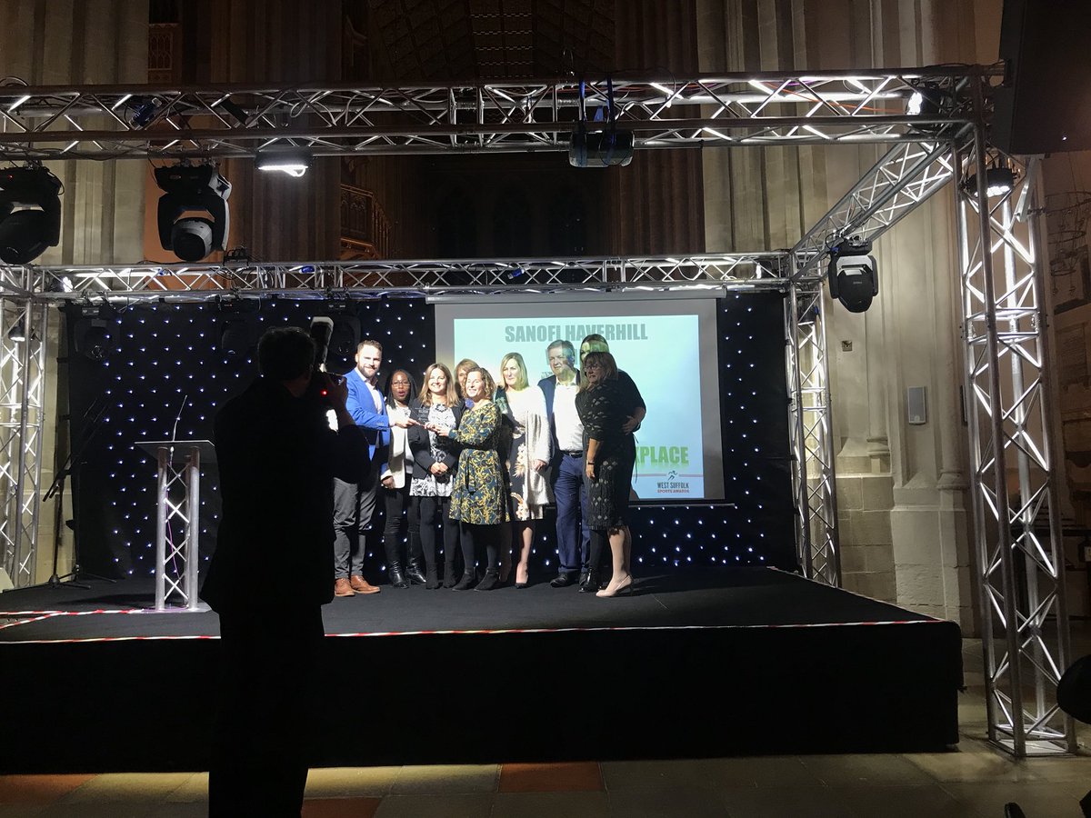 sarahhowardSAR's tweet photo. Well done @SanofiGenzyme first award of the night! #wssa2019 Go #Haverhill!! https://t.co/qNUITq8Ikh