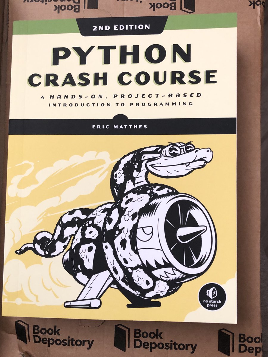 latraxa's tweet photo. What I just found in the mailbox today #python crash course #2nd #edition @nostarch #learning #automateitall #bookdepository https://t.co/Pd93BoSXoi