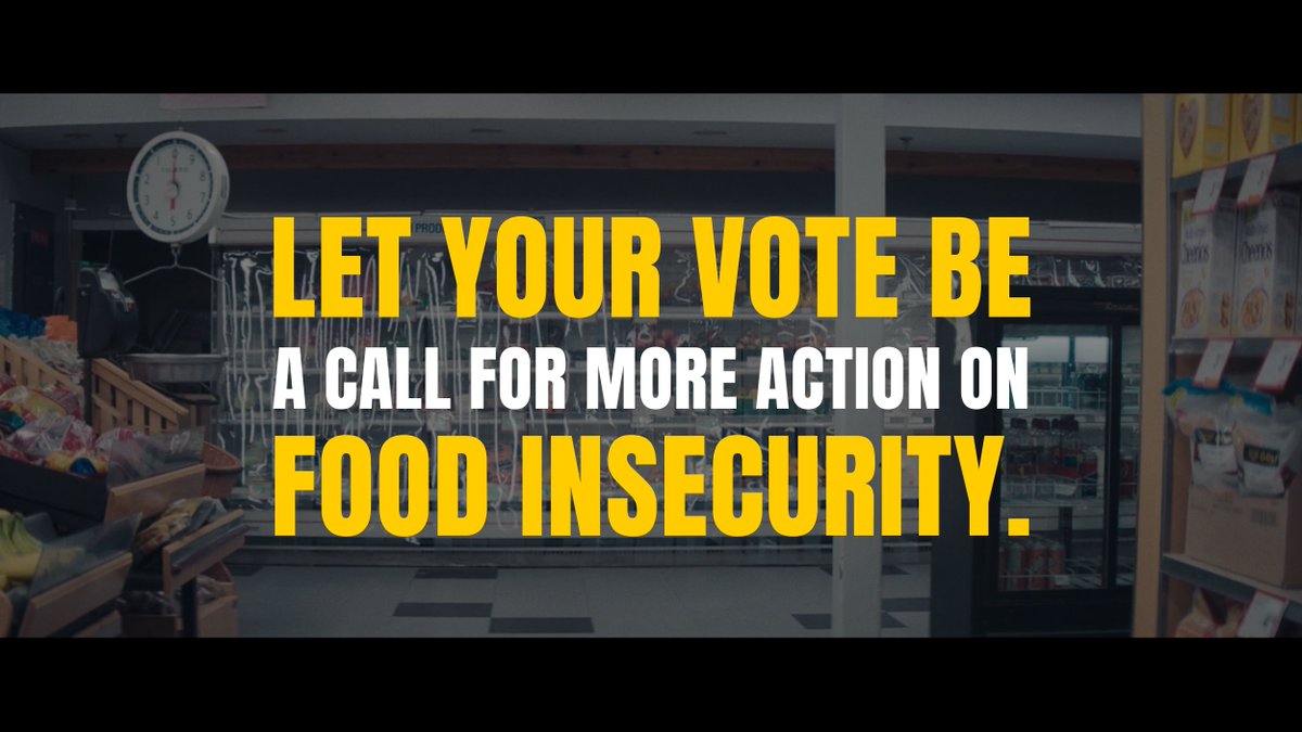 Tomorrow is #ElectionDay, a great time to remember what we, as Canada, fundamentally stand for - values like generosity and inclusion. When 4 million of us can't reliably access food, that's #unCanadian. Tomorrow, let your vote also be a call for more action on food insecurity.