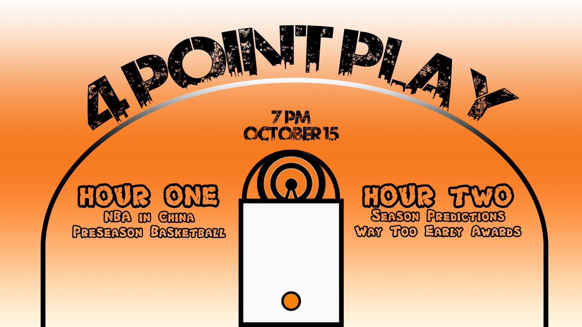 4PPbnr's tweet photo. We tip back off in 4 hours! Talking about the situation with the NBA in China, preseason basketball, and early season predictions from 7-9 PM only on @bravenewradio https://t.co/kYZX3dx5sb