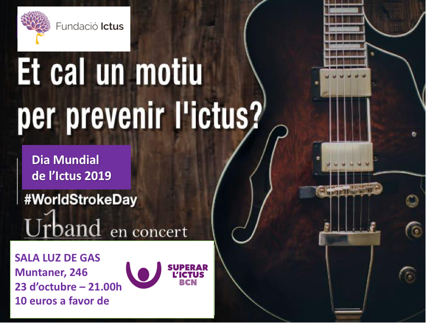 Fundacioictus's tweet photo. Avui dimecres 23/10 a les 21h concert pel Dia Mundial de l’Ictus a @LuzdeGasClub. No t’ho perdis! https://t.co/hwKhxKk82S