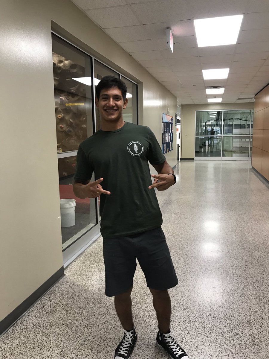 ClimbingMavs's tweet photo. Here is Sebastian modeling our new club shirts! 
Come get yours @ practice tonight.
If you’re not a member and want one it’s only $15!

Ps Pearl Dao designed the shirt https://t.co/4Q7zybhc0Y
